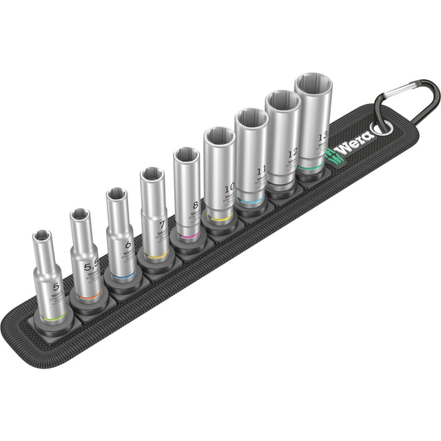 Wera Belt A Deep 1 Steckschlüsselsatz, 1 4 Steckschlüssel (schwarz, 9-teilig)