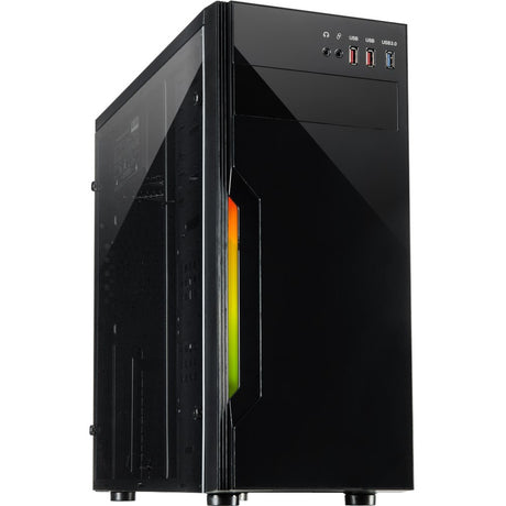 Inter-Tech B-42 RGB Midi-Tower-Gehäuse (schwarz | 3x USB-A | RGB | Fenster)