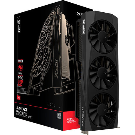 XFX Radeon RX 9070 XT Quicksilver Grafikkarte (schwarz, RDNA4, GDDR6, 3x DisplayPort, 1x HDMI 2.1)
