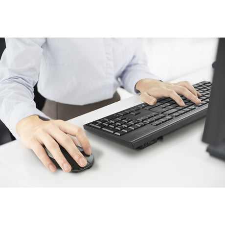 Kensington km270 eq wiederaufladbares Desktop-Set – kabelloses Desktop-Set (schwarz, US-Layout (QWERTY), Membran, 100 %, Bluetooth, 2,4 GHz)
