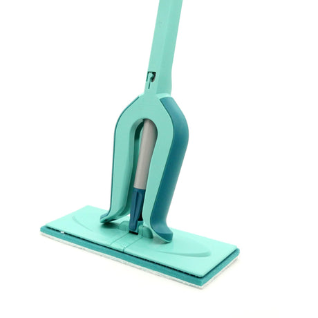 Leifheit Picobello Bodenwischer S Micro Duo mit Stiel – 27 cm Wischbreite – Türkis – Grau
