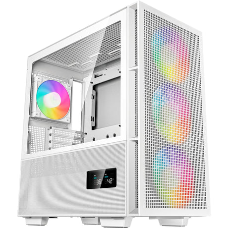 Deepcool ch560 digitales Midi-Tower-Gehäuse (weiß | 1x USB-A | 1x USB-C | RGB | gehärtetes Glas)