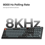 Keychron v6w-d4 8k qmk wired custom mechanical keyboard (zwart, us lay-out (qwerty), super banana, 100%, rgb leds, double-shot pbt, hot swap, 8k, knop)