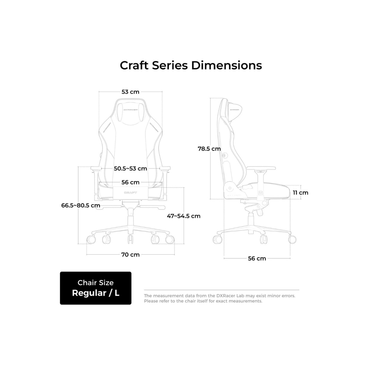 Dxracer craft l black fabric gamestoel (zwart)