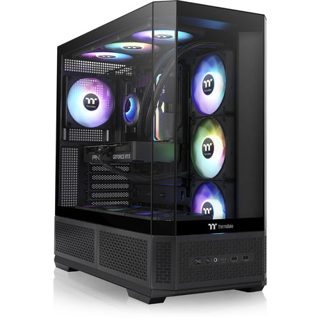 Thermaltake View 370 tg argb Midi-Tower-Gehäuse (schwarz | 2x USB-A | 1x USB-C | RGB | gehärtetes Glas)