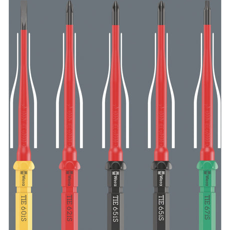 Wera Kraftform Kompakt VDE 16 Torque Extra Slim 1 Tool Finder Schraubendreher (Rot Gelb, 16 Stück)
