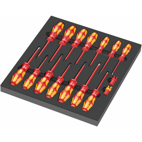 Wera 9711 Schaumstoffeinlage mit VDE-Schraubendreher-Set 1, 16-teilig – 05150102001