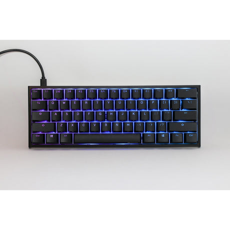 Ducky One 2 Pro Mini Classic RGB mechanische Gaming-Tastatur (schwarz, US-Layout (QWERTZ), Cherry MX Speed Silver, 60 %, RGB-LED, Double-Shot PBT, Quack-Mechanik)
