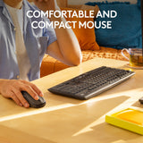 Logitech mk295 geräuschloses kabelloses Tastatur- und Maus-Kombi-Desktop-Set (schwarz, US-internationales Layout (QWERTY), 100 %)