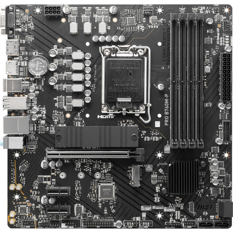 MSI Pro B760M-P Sockel 1700 Mainboard (schwarz, RAID, GB-LAN, Sound, µATX)