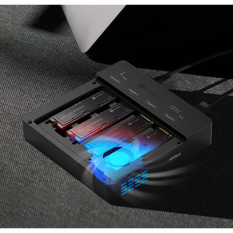Icy Box ib-4013mcl-c4 4-Bay USB4® Duplikator (1:3 Klone) Dockingstation (schwarz)