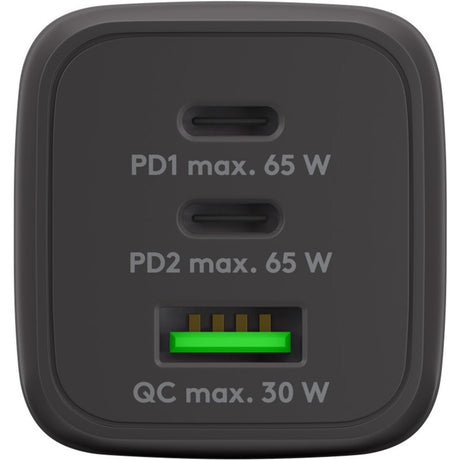 Goobay USB-C Schnellladegerät Nano (65 W) und USB-C Textilkabel (schwarz, 1 Meter)