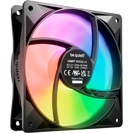 Ruhig sein! Light Wings lx pwm High-Speed-RGB-Gehäuselüfter (schwarz, 3 Stück, 120 x 120 x 25 mm)
