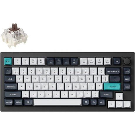 Keychron Q1 Max-M3 RGB mechanische Tastatur (schwarz, US-Layout (QWERTY), Gateron Jupiter Brown, 75 %, RGB-LEDs, KSA Double-Shot PBT, Hot-Swap, Knopf, 2,4 GHz | Bluetooth 5.1 | USB-C)