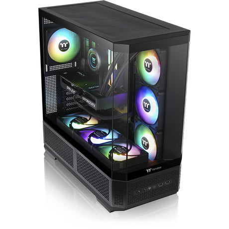 Thermaltake View 370 tg argb Midi-Tower-Gehäuse (schwarz | 2x USB-A | 1x USB-C | RGB | gehärtetes Glas)