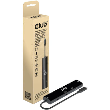 Club 3D USB4 Gen3x2 Typ-C, 6-in-1-Dockingstation (Schwarz, CSV-1599)
