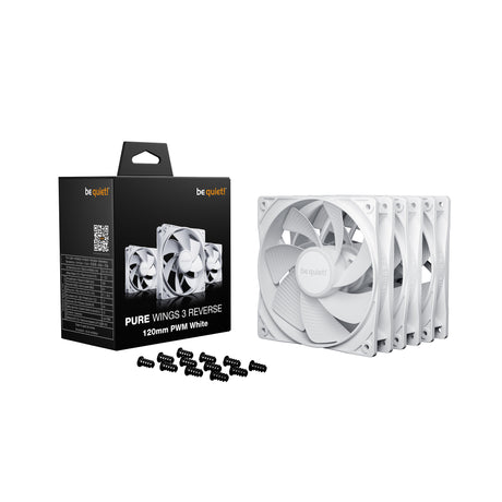 Ruhig sein! Pure Wings 3 Reverse-Case-Lüfter (weiß, 3 Stück, 120 x 120 x 25 mm, PWM)