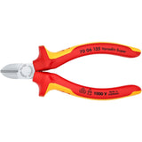 Knipex Seitenschneider verchromt isoliert mit Mehrkomponentengriffen, VDE-geprüft 125 mm - 7006125