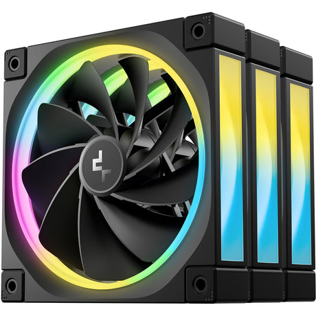 Deepcool FL12R RGB Gehäuselüfter (schwarz, 3 Stück, 120 x 120 x 25 mm, PWM)