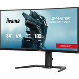 Iiyama G-Master Red Eagle GCB3484WQSU-B1 34 gebogener Ultrawide-Gaming-Monitor (schwarz, 2x HDMI, Display-Port, 2x USB-A, USB-B, 2x USB-C, 180 Hz)