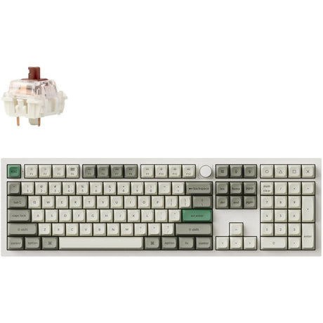 Keychron Q6 Max-P3 RGB mechanische Tastatur (weiß, US-Layout (QWERTY), Gateron Jupiter Brown, 100 %, RGB-LEDs, KSA Double-Shot PBT, Hot-Swap, Knopf, 2,4 GHz | Bluetooth 5.1 | USB-C)