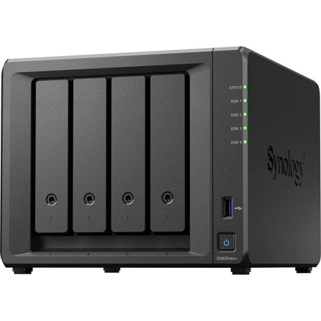Synology diskstation ds925neo+ nas (zwart, 2x 2.5gb-lan, 2x usb-a)