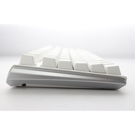 Ducky One 3 klassische reinweiße TKL-RGB-mechanische Tastatur (weiß, US-Layout (QWERTZ), Cherry-MX-Rot, 80 % (TKL), RGB-LEDs, Double-Shot-PBT, Hot-Swap-fähig, Quack-Mechanik)