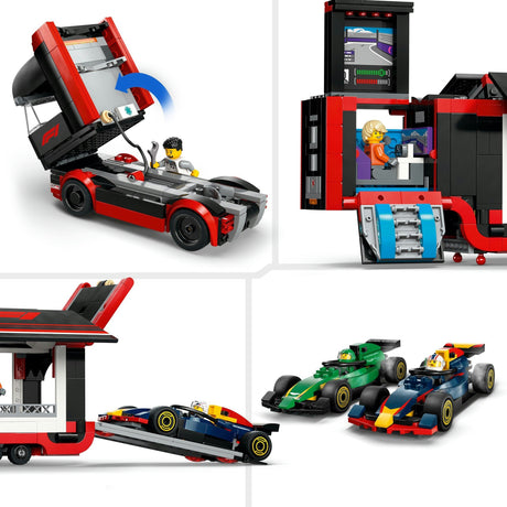 Lego City F1 Truck mit RB20 und AMR24 F1® Cars Spielset – 60445
