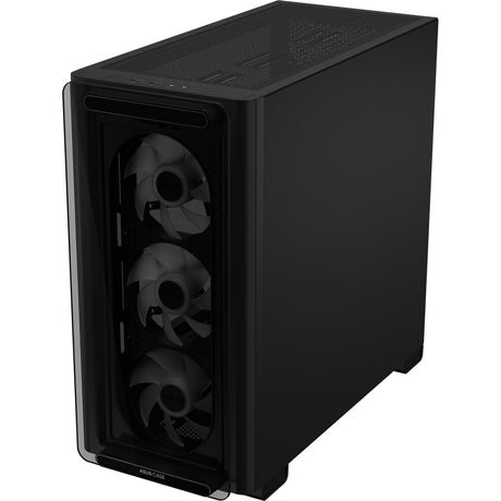 Asus a23 plus Mini-Tower-Gehäuse (schwarz | 2x USB-A | 1x USB-C | RGB | gehärtetes Glas)