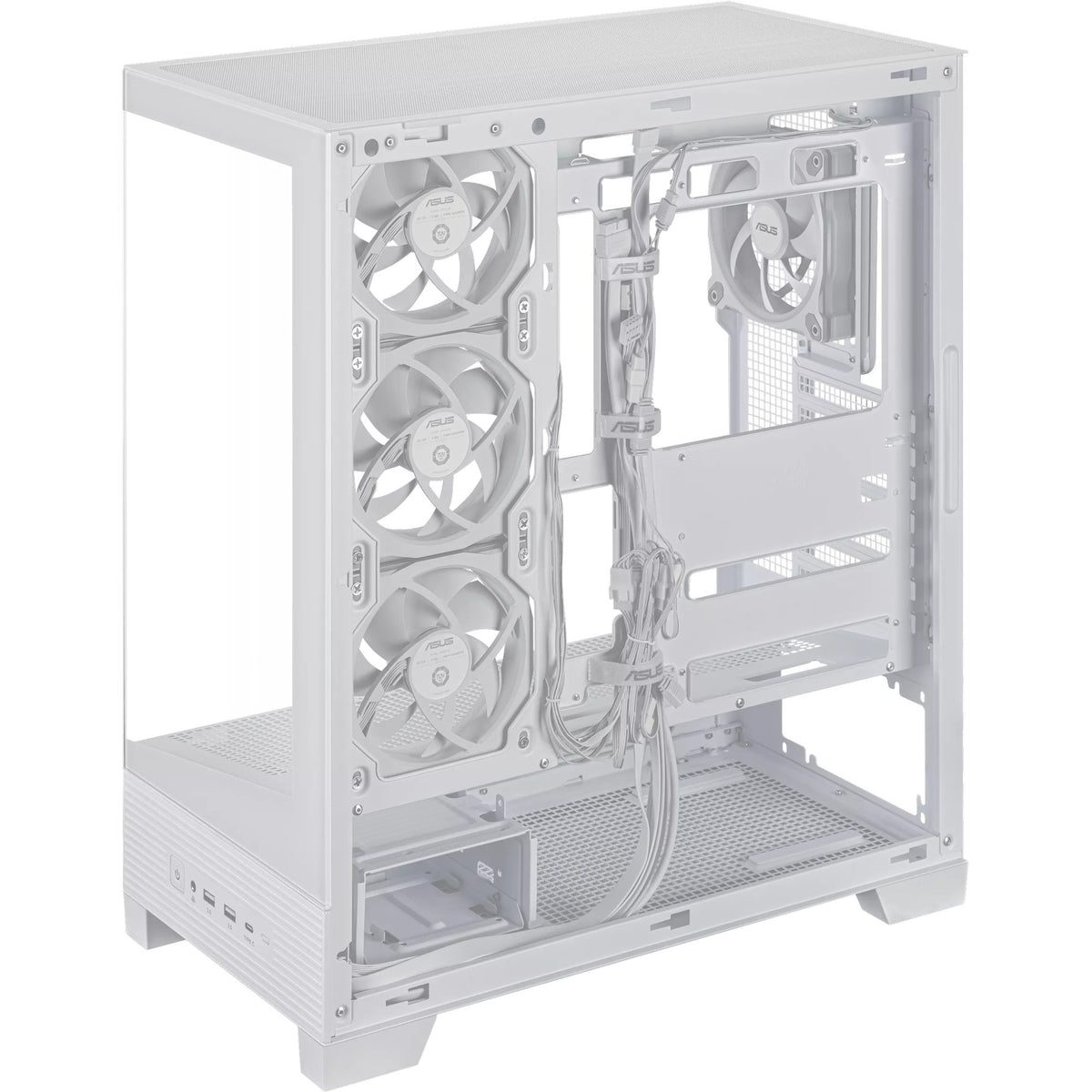Asus a31 plus Midi-Tower-Gehäuse (weiß | 2x USB-A | 2x USB-C | gehärtetes Glas)