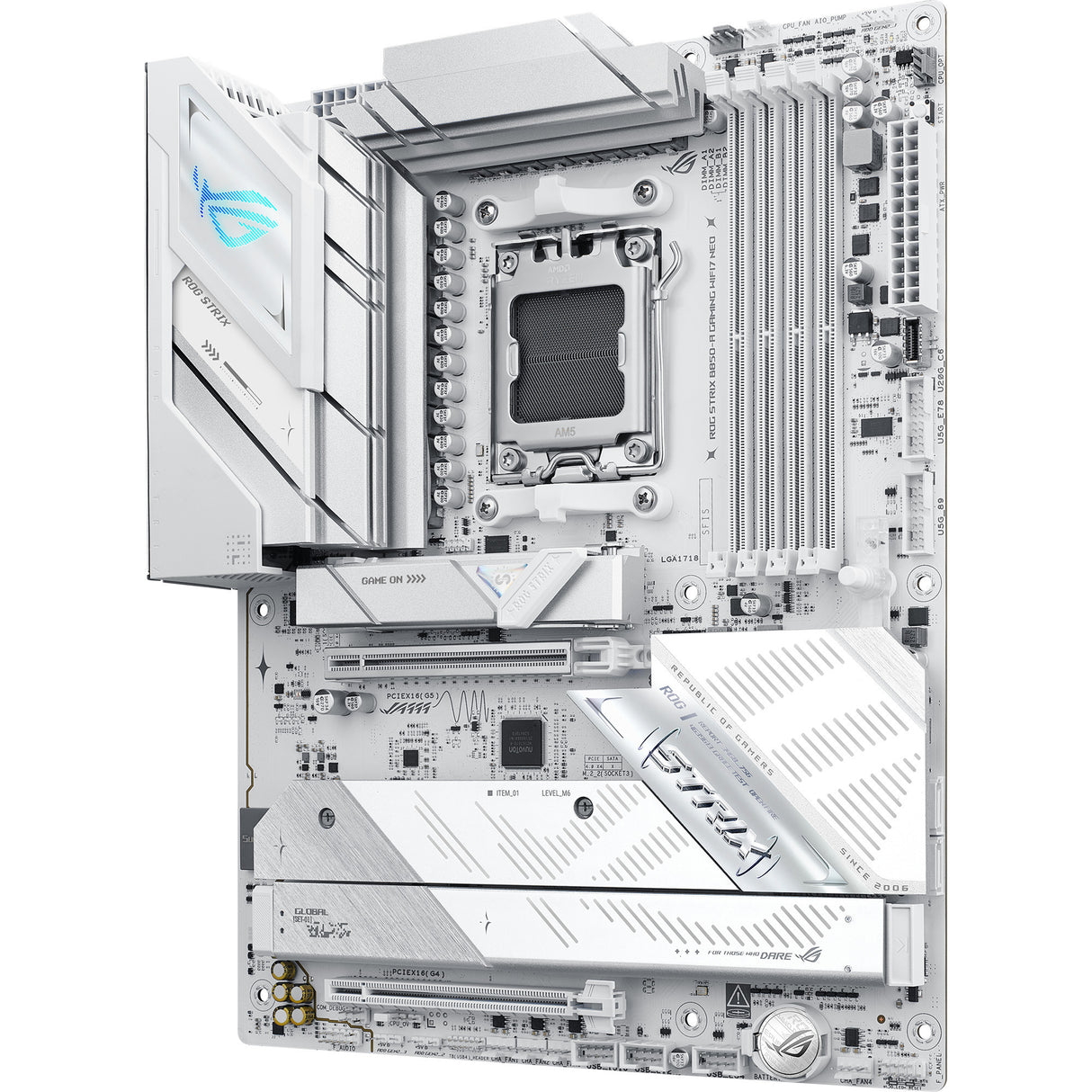 Asus rog strix b850-a gaming wifi7 neo socket am5 moederbord (wit, 5gb-lan, wi-fi 7, bt 5.4, sound, atx)