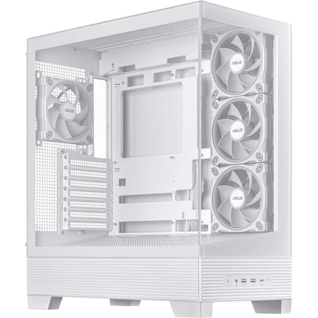 Asus a31 plus Midi-Tower-Gehäuse (weiß | 2x USB-A | 2x USB-C | gehärtetes Glas)