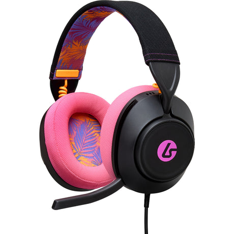 Powera Lucidsound LS10 Kabelgebundenes Gaming-Headset – Midnight Branding Over-Ear-Gaming-Headset (Schwarz Pink, Playstation 5, Playstation 4, Xbox Series X|s, Xbox One, PC, Mobil)