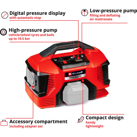Einhell Akku-Kompressor Pressito 18 21 Li Solo - Leistung