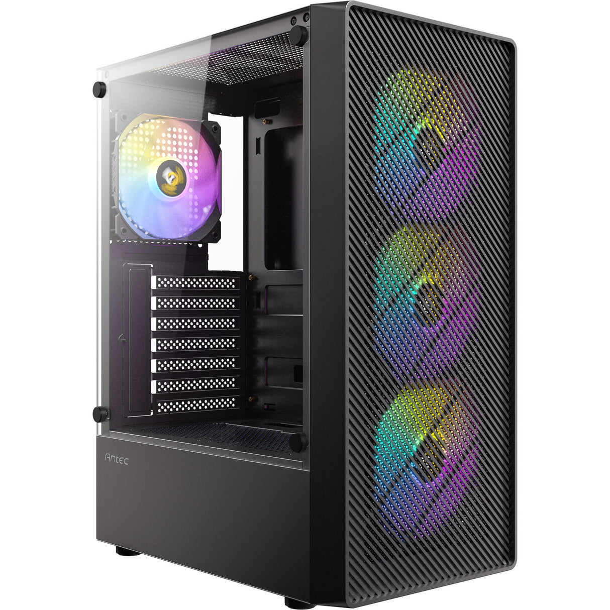 Antec Ax26 RGB Elite Midi-Tower-Gehäuse (schwarz | 3x USB-A | gehärtetes Glas)