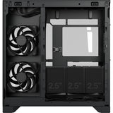 Fractal design pop 2 vision midi tower behuizing (zwart | 1x usb-a | 1x usb-c | tempered glass)