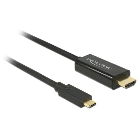 Delock USB-C (Stecker) > HDMI (Stecker) (DP Alt-Modus) Kabel (schwarz, 1 Meter, 4K 30 Hz)