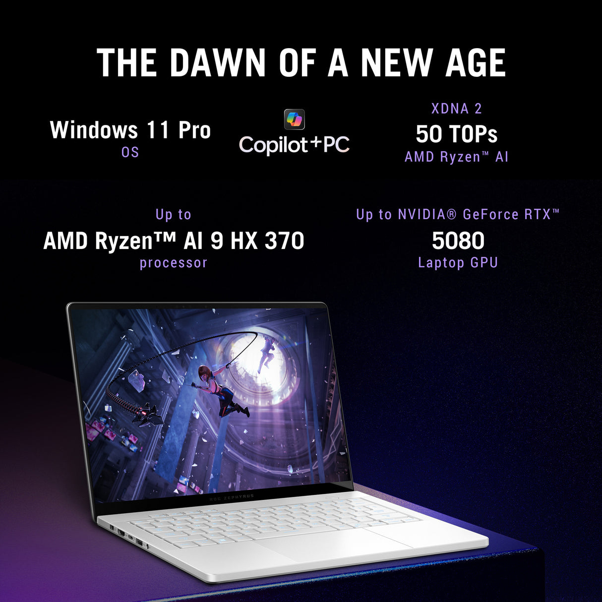 Asus rog zephyrus g14 ga403um-qs024w 14 copilot+ gaming laptop (wit | ryzen 9 270 | rtx 5060 | 16 gb | 1 tb ssd | oled)