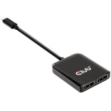 Club 3D USB 3.2 Gen2 Typ-C (DP Alt-Modus) zu DisplayPort Dual Monitor 4K60Hz M F MST Hub DisplayPort Splitter (Schwarz)
