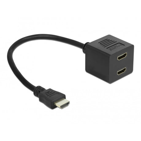 Delock High Speed HDMI Splitter mit Ethernet 1x Stecker auf 2x Buchse (schwarz)