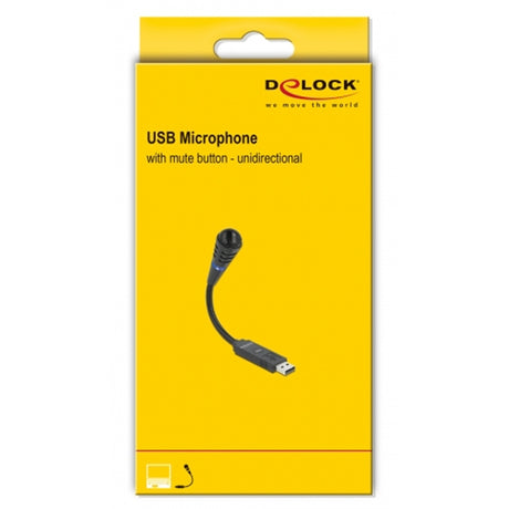 Delock USB-Schwanenhalsmikrofon mit Mute-Taste (schwarz)