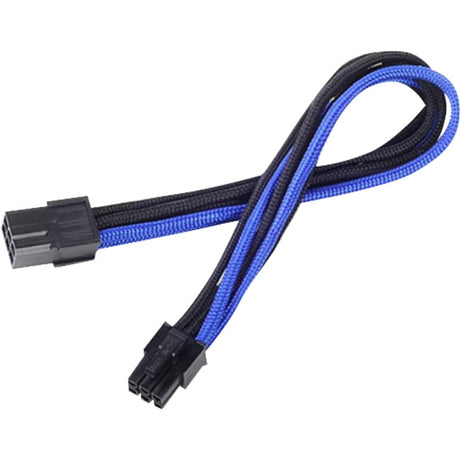 Silverstone 6-poliges PCIe-Verlängerungskabel (schwarz blau, 25 Zentimeter, pp07-ide6ba, Lite Retail)