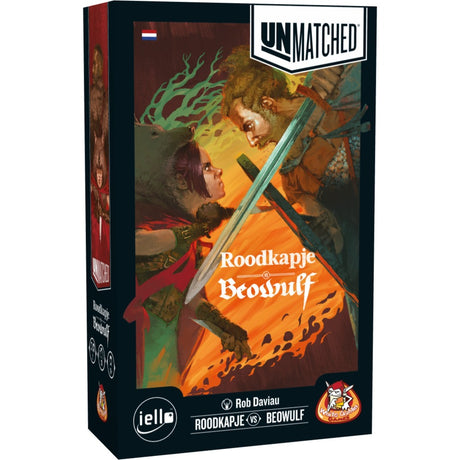 Weiße Kobold-Spiele unübertroffen: Brettspiel Rotkäppchen vs. Beowulf (Niederländisch, 2 Spieler, 20 Minuten, ab 10 Jahren)