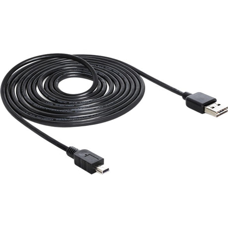 Delock Easy-USB-A 2.0 Stecker > Mini USB-B 2.0 Stecker Kabel (schwarz, 3 Meter)