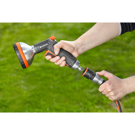 Gardena Premium-Wasserstopp 13 mm (1 2), 15 mm (5 8) Schlauchanschluss (grau silber, 18253-50)
