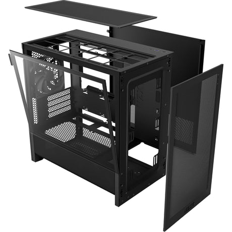 Nzxt h3 flow Midi-Tower-Gehäuse (schwarz (matt) | 1x USB-A | 1x USB-C | gehärtetes Glas)