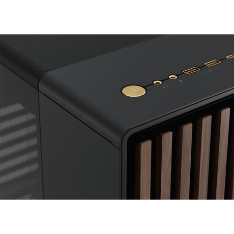 Fractal Design North Midi-Tower-Gehäuse (schwarze Holzfarbe | 2x USB-A | 1x USB-C | gehärtetes Glas)