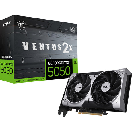 MSI Geforce RTX 5050 8G Ventus 2x OC Grafikkarte (3x Display Port, 1x HDMI 2.1, DLSS 4)