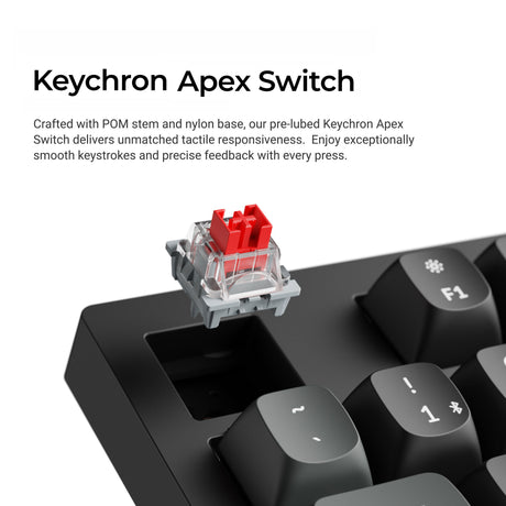 Keychron k10 ultra 8k wireless custom mechanical keyboard (zwart, us lay-out (qwerty), apex brown, 100%, rgb leds, osa double-shot pbt, usb-c | 2.4 ghz | bluetooth 5.2)
