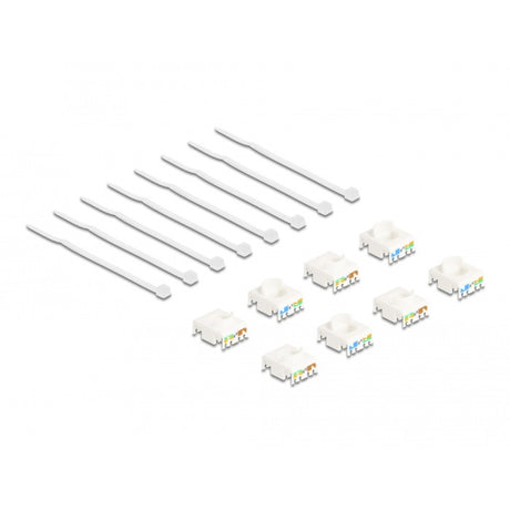 Delock Keystone Modul RJ45 Buchse auf LSA Cat 6a werkzeuglos, 8 Stück (mehrfarbig)
